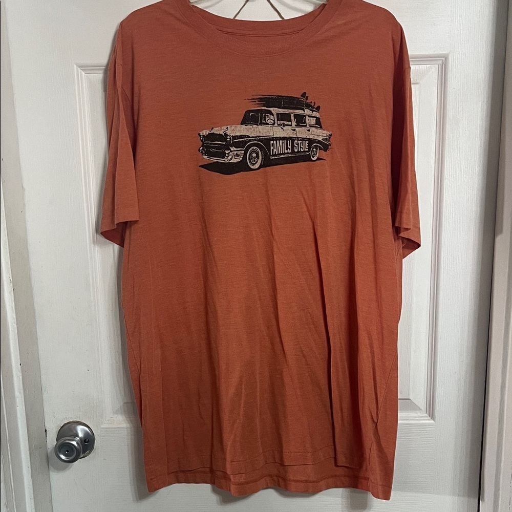 Life Is Good Orange Family Surf Car Tee